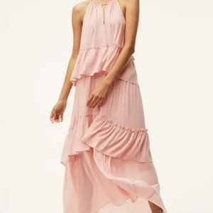 Loft Blush Pink Tiered Dress